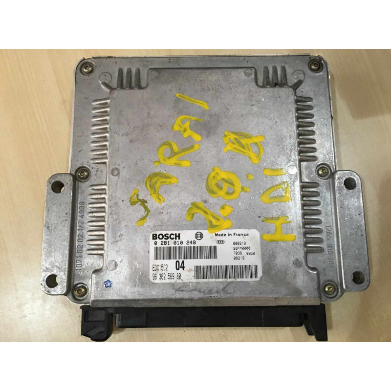 ECU BOSCH EDC15C2-6.1 0281010249 PEUGEOT 306 I 2.0 HDI 66KW 90CV RHY 9636256980 - CON INMOVILIZADOR ANULADO (IMMO OFF)