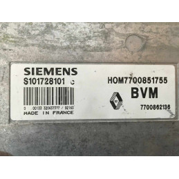 ECU MOTOR SIEMENS FENIX 3 S101728101C RENAULT 19 1.8i 66KW 90CV 7700862136 HOM7700851755 / CON INMOVILIZADOR ANULADO (IMMO OFF)