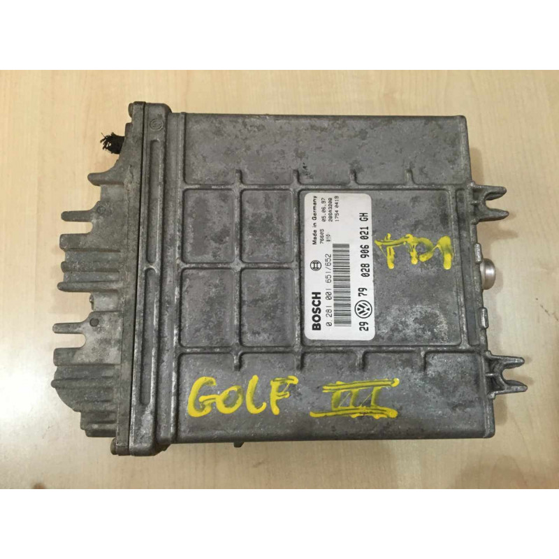 ECU BOSCH EDCMSA15.5-7.1 0281001651/652 VOLKSWAGEN GOLF III (1H) 1.9 TDI 81KW 110CV 028906021GH - CON INMOVILIZADOR ANULADO