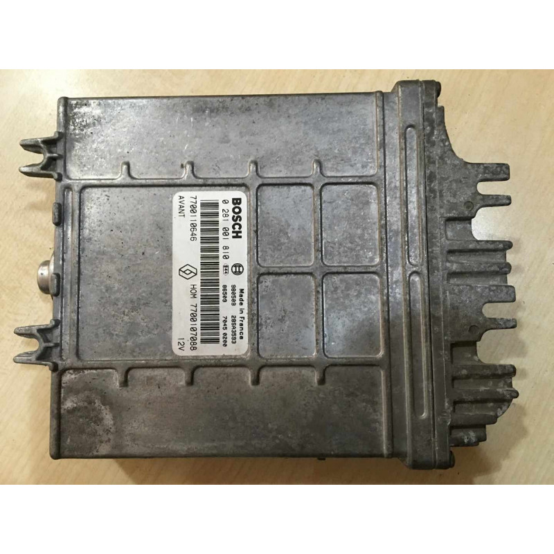 ECU BOSCH EDCMSA15.5-5.4 0281001810 RENAULT MEGANE I 1.9 DTI 74KW 100CV 7700110646 HOM7700107088 - CON INMOVILIZADOR ANULADO