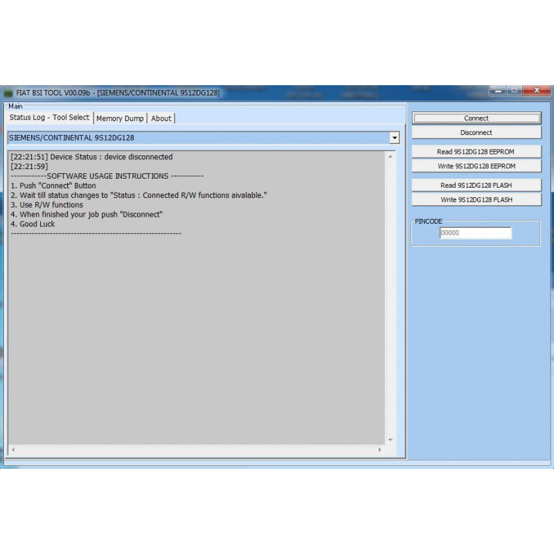 I/O TERMINAL FIAT BSI 1 SOFTWARE LICENSE (MARELLI BSI)