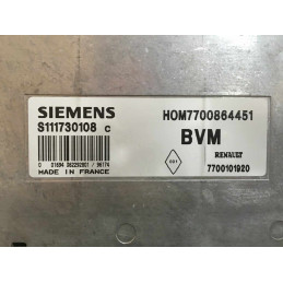 ECU MOTOR SIEMENS FENIX 3 S111730108C RENAULT MEGANE I 1.4i 55KW 75CV 7700101920 HOM7700864451 / CON INMOVILIZADOR ANULADO