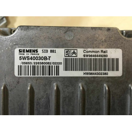 ENGINE ECU SIEMENS SID 801 5WS40030B-T PSA 9644302380 - WITH DISABLED IMMOBILIZER (IMMO OFF)