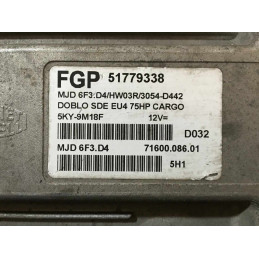 ECU MOTOR MAGNETI MARELLI MJD 6F3.D4 7160020000 FIAT 51805371