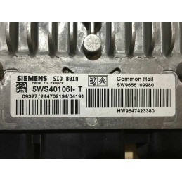 ECU MOTOR SIEMENS SID 801A 5WS40106E-T PSA 9647423380