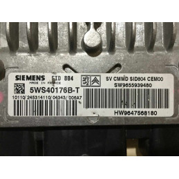 ECU MOTOR SIEMENS SID 804 5WS40176B-T PSA HW 9647568180 SW 9655939480 - CON INMOVILIZADOR ANULADO (INMO / IMMO OFF)