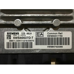 ECU MOTOR SIEMENS SID 801A 5WS40037D-T PSA 9647423380