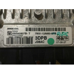 ECU MOTOR SIEMENS SID 206 5WS40607B-T FORD 7M51-12A650-APB