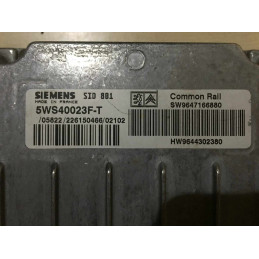 ECU MOTOR SIEMENS SID 801 5WS40023F-T PSA HW9644302380 SW9647166880 - CON INMOVILIZADOR ANULADO (INMO / IMMO OFF)