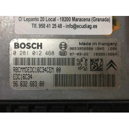 ECU MOTOR BOSCH EDC16C34 0281012468 PSA 9663268380