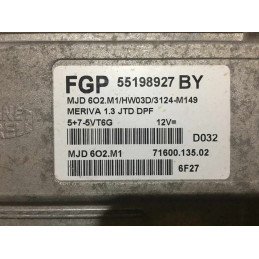 ENGINE ECU MAGNETI MARELLI MJD 6O2.M1 7160013502 OPEL 55198927 BY