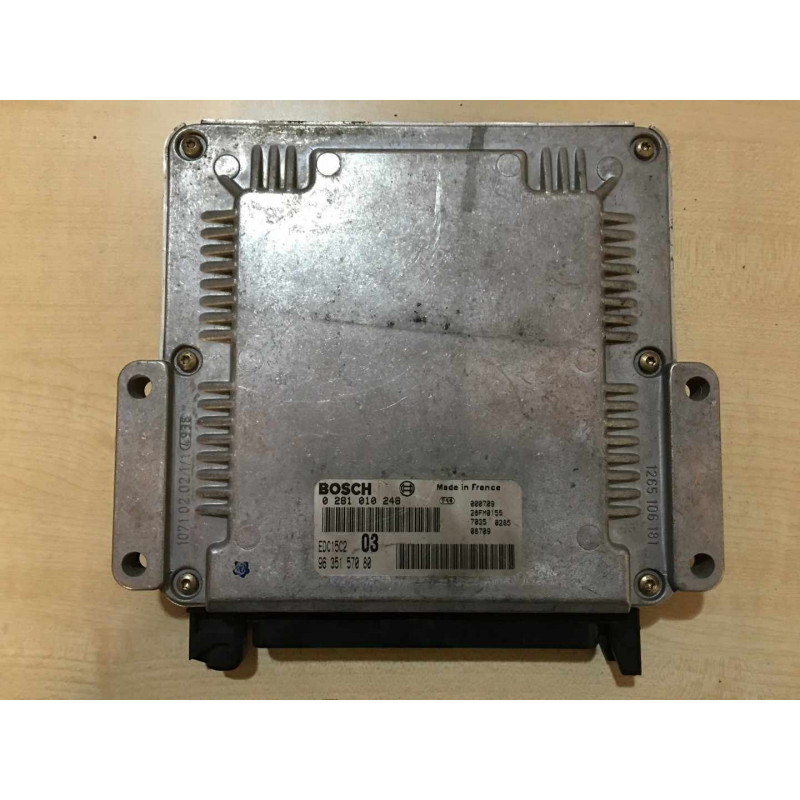 ECU BOSCH EDC15C2-6.1 0281010248 PEUGEOT 406 I 2.0 HDI 81KW 110CV RHZ 9635157080 - CON INMOVILIZADOR ANULADO (IMMO OFF)