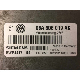 ECU MOTOR SIEMENS SIMOS 2 5WP441704 VAG 06A906019AK