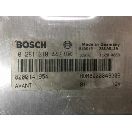 ECU BOSCH EDC15VM+2.V4 0281010442 RENAULT MEGANE SCENIC I 1.9 DTI 59KW 80CV HOM8200049306 8200141954 - VIRGEN AUTOCODIFICABLE