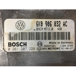 ENGINE ECU BOSCH ME7.5.10 0261207228 SEAT IBIZA II 1.4i 44KW 60CV 6K0906032AC - WITH DISABLED IMMOBILIZER (IMMO OFF)