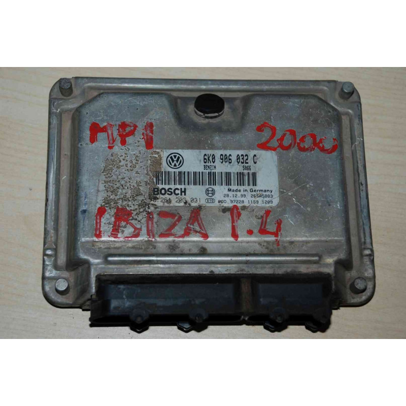 ECU BOSCH ME7.5.10 0261206031 SEAT IBIZA II / CORDOBA I (6K) 1.4i 60CV AKK 6K0906032C / SW S066 - 1037352066 - CON INMO ANULADO ECU BOSCH ME7.5.10 0261206031 SEAT IBIZA II / CORDOBA I (6K) 1.4i 60CV AKK 6K0906032C / SW S066 - 1037352066 - CON INMO ANULADO