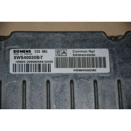 ENGINE ECU SIEMENS SID 801 5WS40030B-T PSA 9644302380 - WITH DISABLED IMMOBILIZER (IMMO OFF)