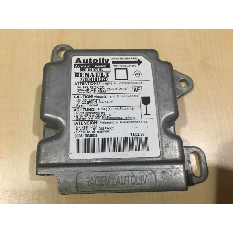 ECU AIRBAG AUTOLIV 550548400 RENAULT 7700418152D AF ECU AIRBAG AUTOLIV 550548400 RENAULT 7700418152D AF