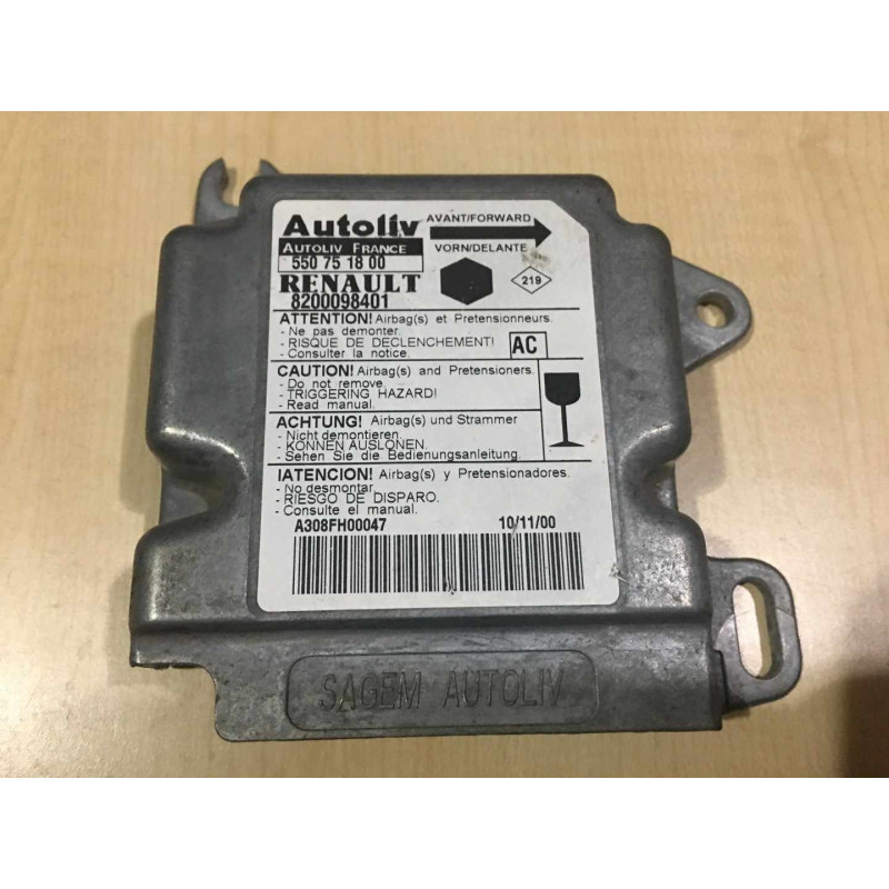 AIRBAG ECU AUTOLIV 550751800 RENAULT 8200098401 AC AIRBAG ECU AUTOLIV 550751800 RENAULT 8200098401 AC