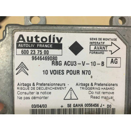 AIRBAG ECU AUTOLIV 600237500 PSA 9646469080 AG