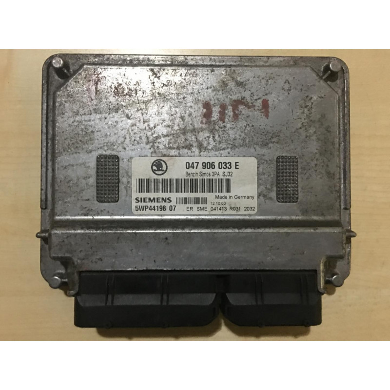 ECU SIEMENS SIMOS 3PA 5WP4419807 SKODA FABIA I 1.4i 44KW 60CV 047906033E / SW SJ32 - caS3A035.DAT - CON INMOVILIZADOR AUNULADO