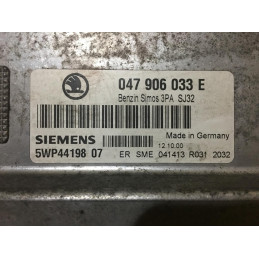 ECU SIEMENS SIMOS 3PA 5WP4419807 SKODA FABIA I 1.4i 44KW 60HP 047906033E / SW SJ32 - caS3A035.DAT - WITH IMMO OFF
