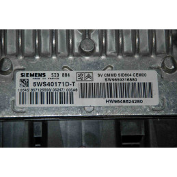 ECU MOTOR SIEMENS SID 804 5WS40171D-T PSA HW9648624280 SW9659316880 - CON INMOVILIZADOR ANULADO (INMO / IMMO OFF)