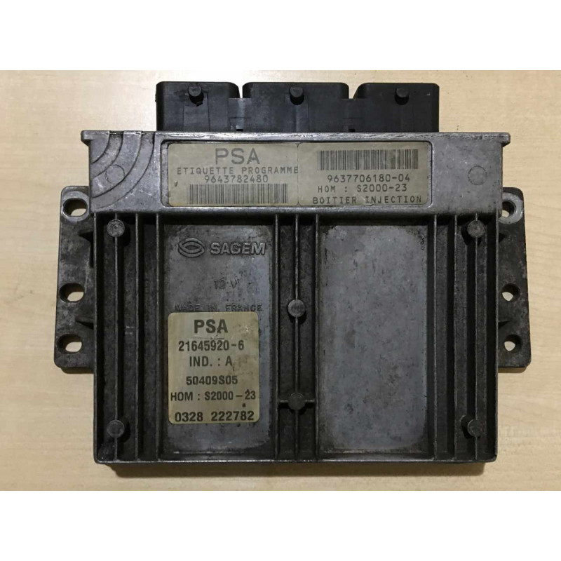 ECU SAGEM S2000-23 21645920-6 PEUGEOT 206 I (T3) 1.4i 55KW 75HP HW 9637706180 SW 9643782480 - WITH DISABLED IMMOBILIZER ECU SAGEM S2000-23 21645920-6 PEUGEOT 206 I (T3) 1.4i 55KW 75HP HW 9637706180 SW 9643782480 - WITH DISABLED IMMOBILIZER