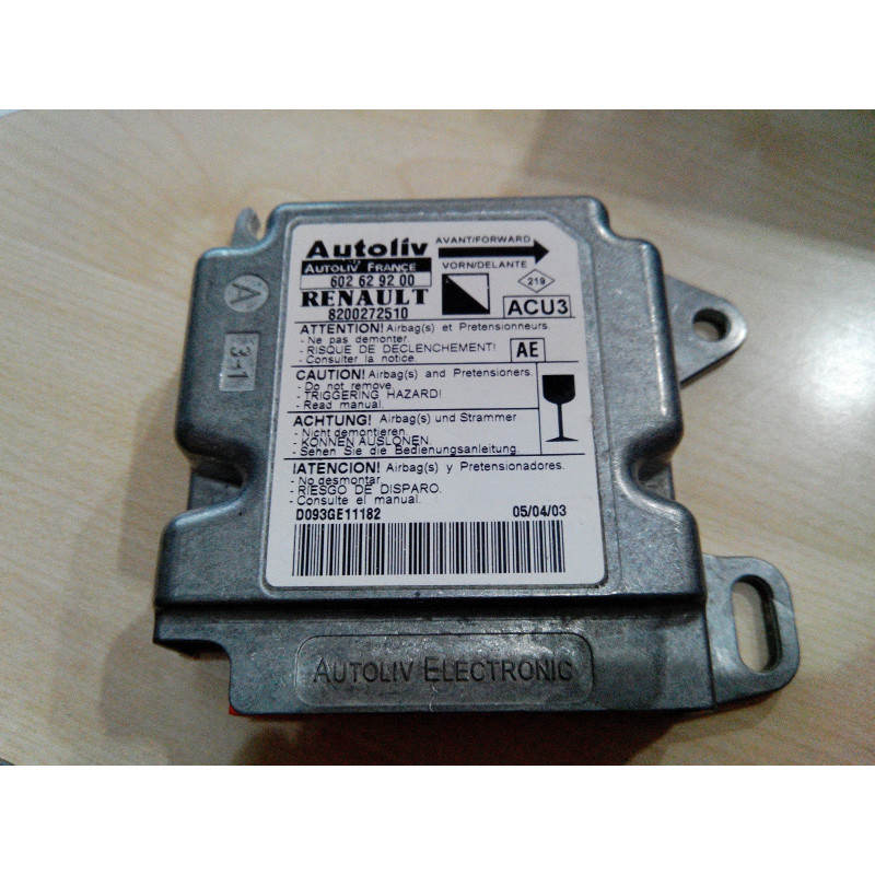 AIRBAG ECU AUTOLIV 602629200 RENAULT KANGOO I 8200272510 AE - REVISED WITHOUT CRASH