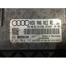 ECU BOSCH EDC16U34-3.42 0281014123 VAG 03G906021AB - SW 1955 03G906021RE 1037391813 - CON INMOVILIZADOR ANULADO (INMO OFF)