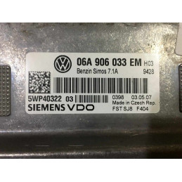 ECU MOTOR SIEMENS VDO SIMOS 7.1A 5WP4026701 VAG 06A906033EM