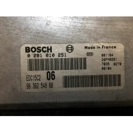 ECU BOSCH EDC15C2-6.1 0281010251 CITROEN XANTIA I 2.0 HDI 81KW 110CV RHZ 9636254880 - CON INMOVILIZADOR ANULADO (IMMO OFF)