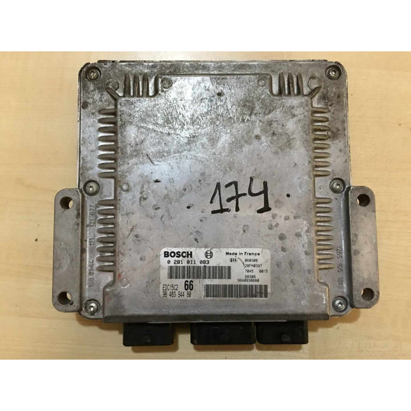 ECU BOSCH EDC15C2-11.1 0281011083 PEUGEOT 206 I 2.0 HDI 66KW 90CV RHY 9648394480 - CON INMOVILIZADOR ANULADO (INMO / IMMO OFF)