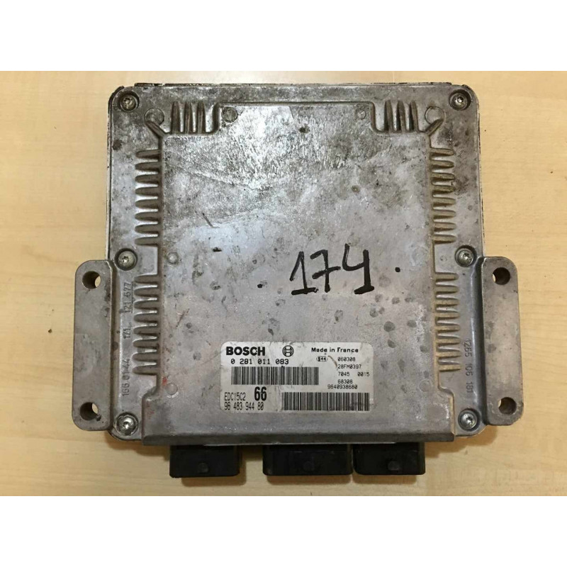 ECU BOSCH EDC15C2-11.1 0281011083 PEUGEOT 206 I 2.0 HDI 66KW 90HP RHY 9648394480 - WITH DISABLED IMMOBILIZER (IMMO OFF)
