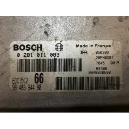 ECU BOSCH EDC15C2-11.1 0281011083 PEUGEOT 206 I 2.0 HDI 66KW 90CV RHY 9648394480 - CON INMOVILIZADOR ANULADO (INMO / IMMO OFF)