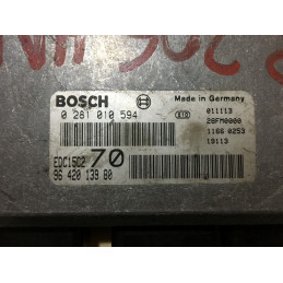 ECU BOSCH EDC15C2-11.1 0281010594 PEUGEOT 206 I 2.0 HDI 66KW 90CV RHY 9642013980 - CON INMOVILIZADOR ANULADO (IMMO OFF)