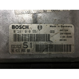 ECU BOSCH EDC15C2 0281010551 PEUGEOT 306 I 2.0 HDI 66KW 90CV RHY 9641606680 - CON INMOVILIZADOR ANULADO (IMMO OFF)