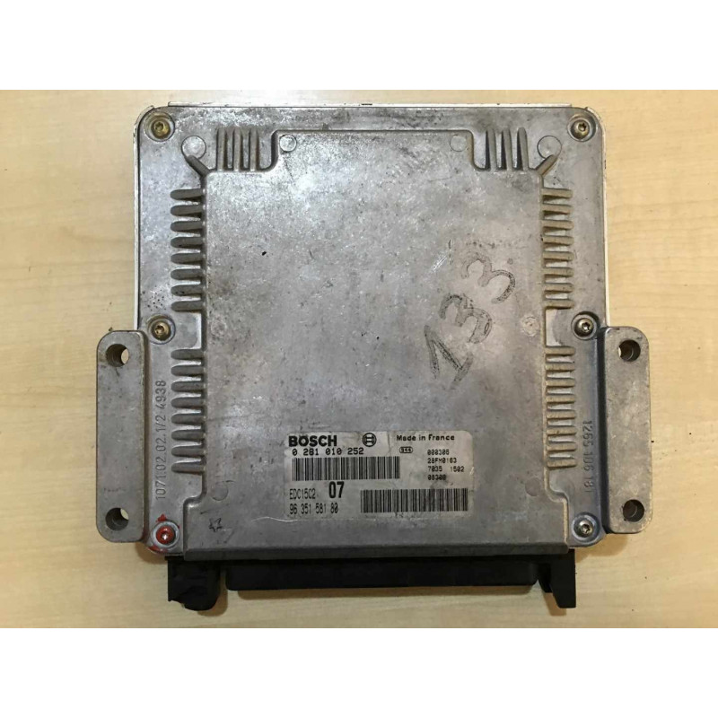 ECU BOSCH EDC15C2-6.1 0281010252 PEUGEOT 406 I 2.0 HDI 66KW 90HP RHY 9635158180 - WITH DISABLED IMMOBILIZER (IMMO OFF)