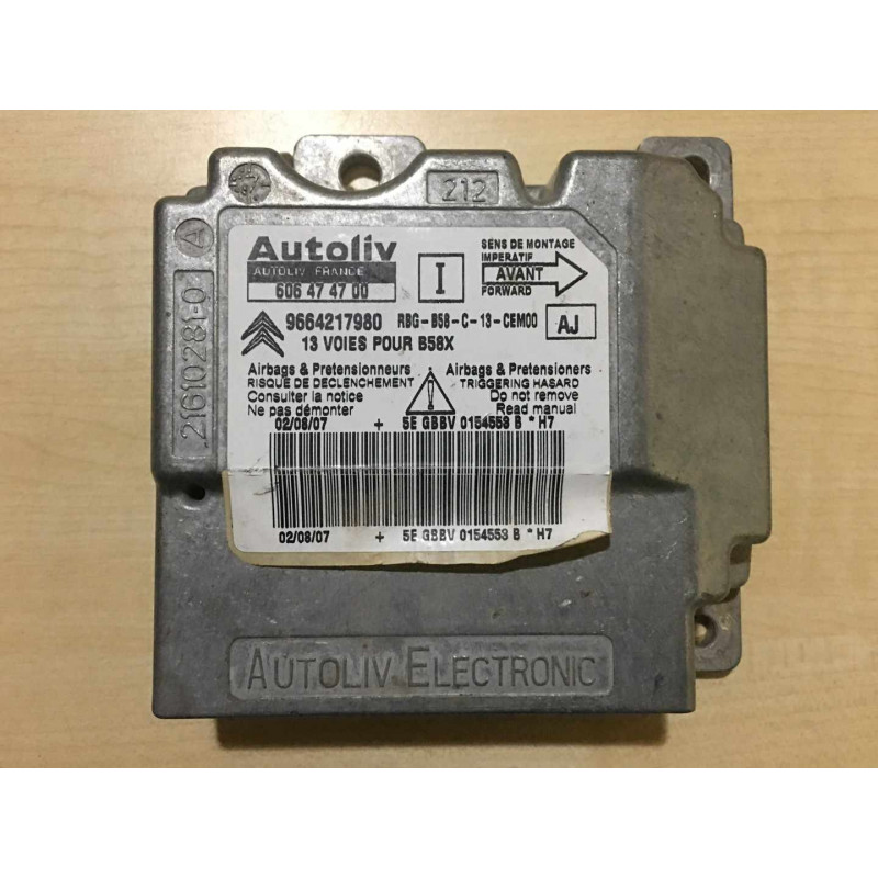 ECU AIRBAG AUTOLIV 606474700 PSA 9664217980 AJ