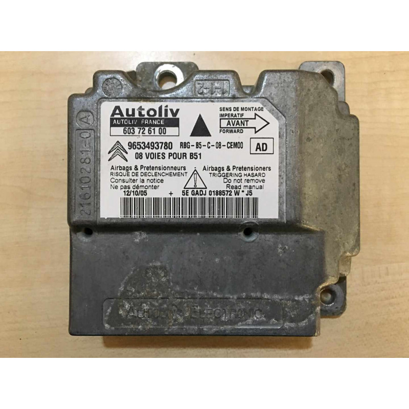 ECU AIRBAG AUTOLIV 603726100 PSA 9653493780 AD