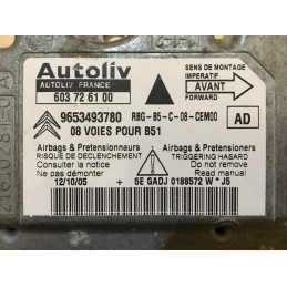 ECU AIRBAG AUTOLIV 603726100 PSA 9653493780 AD