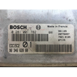 ECU BOSCH EDC15C2 0281001782 CITROEN XANTIA I 2.0 HDI 81KW 110CV RHZ 9634662880 - CON INMOVILIZADOR ANULADO (INMO / IMMO OFF)