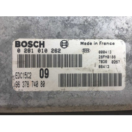 ECU BOSCH EDC15C2-5.3 0281010262 PEUGEOT 607 I (Z8) 2.2 HDI 98KW 133CV 4HX 9637874080 - CON INMOVILIZADOR ANULADO (IMMO OFF)