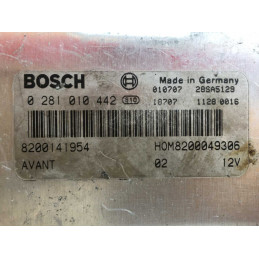 ECU BOSCH EDC15VM+2.V4 0281010442 RENAULT MEGANE SCENIC I 1.9 DTI 59KW 80CV HOM8200049306 8200141954 - VIRGEN AUTOCODIFICABLE