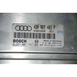 ENGINE ECU BOSCH EDC15M 0281001781 AUDI A4 II (4B) 2.5 TDI 110KW 150HP 4B0907401F - WITH DISABLED IMMOBILIZER