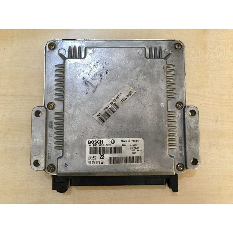 ECU BOSCH EDC15C2-6.1 0281010365 CITROEN C5 I 2.0 HDI 81KW 110CV RHZ 9641607980 - CON INMOVILIZADOR ANULADO (IMMO OFF)