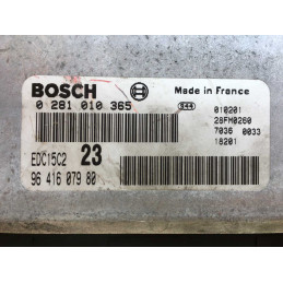 ECU BOSCH EDC15C2-6.1 0281010365 CITROEN C5 I 2.0 HDI 81KW 110CV RHZ 9641607980 - CON INMOVILIZADOR ANULADO (IMMO OFF)