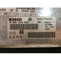 ECU BOSCH EDC15C2-6.1 0281010249 PEUGEOT 306 I 2.0 HDI 66KW 90CV RHY 9636256980 - CON INMOVILIZADOR ANULADO (IMMO OFF)