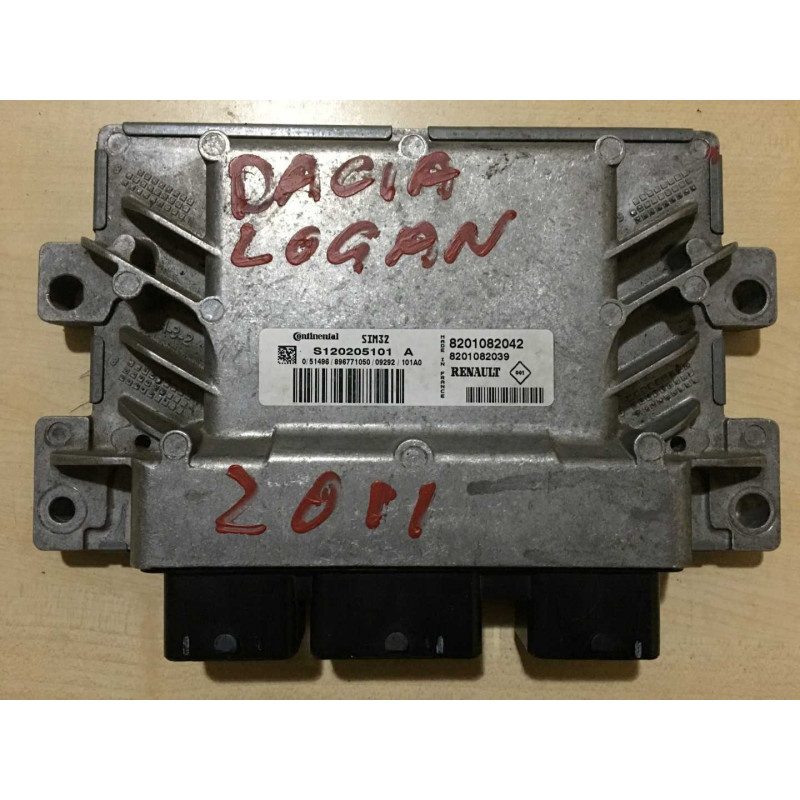 ECU CONTINENTAL SIM32 S120205101A DACIA LOGAN I 1.2i 55KW 75HP 8201082039 8201082042 / SW 8201082044 / WITH IMMO OFF