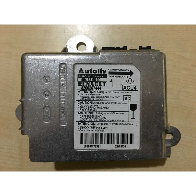 AIRBAG ECU AUTOLIV ACU4 604289600 RENAULT MEGANE II 8200367444 AC - REVISED WITHOUT CRASH